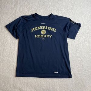 Reebok T-Shirt Men's Blue Penguins‎ Winter Classic 2011 Pullover Short Sleeve